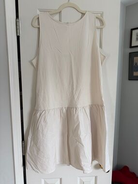 a new day Cream Sleeveless Ruffle-Hem Dress